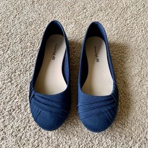 navy blue flat dress shoes